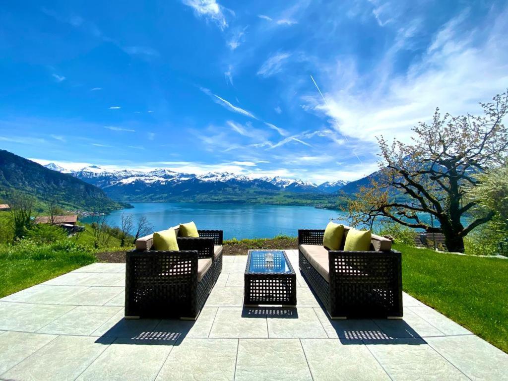 Panorama Boutique Apartment With Air Condition, Spa Entry In Solbadhotel Sigriswil Exteriör bild