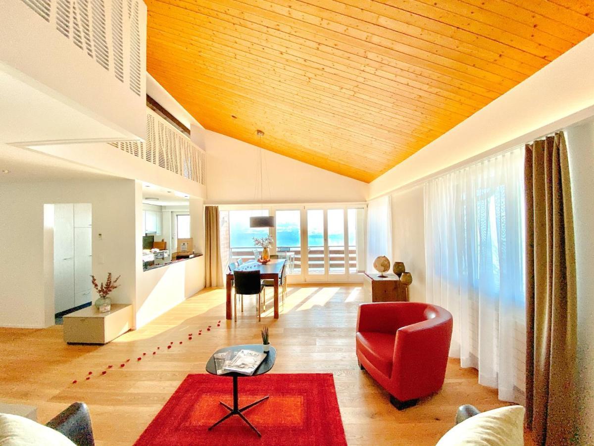 Panorama Boutique Apartment With Air Condition, Spa Entry In Solbadhotel Sigriswil Exteriör bild