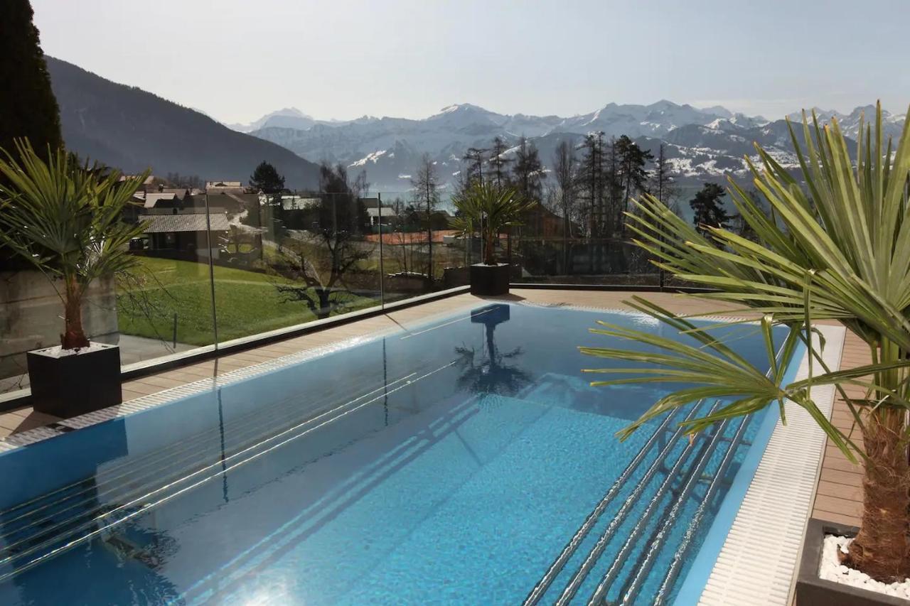 Panorama Boutique Apartment With Air Condition, Spa Entry In Solbadhotel Sigriswil Exteriör bild