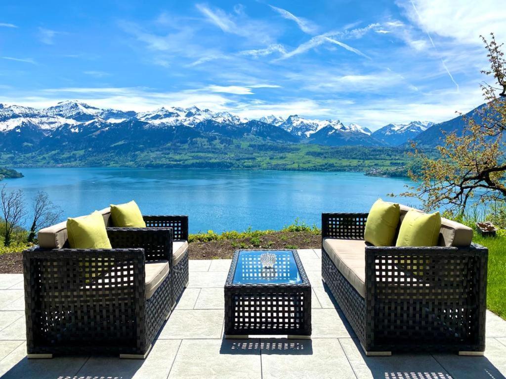 Panorama Boutique Apartment With Air Condition, Spa Entry In Solbadhotel Sigriswil Exteriör bild