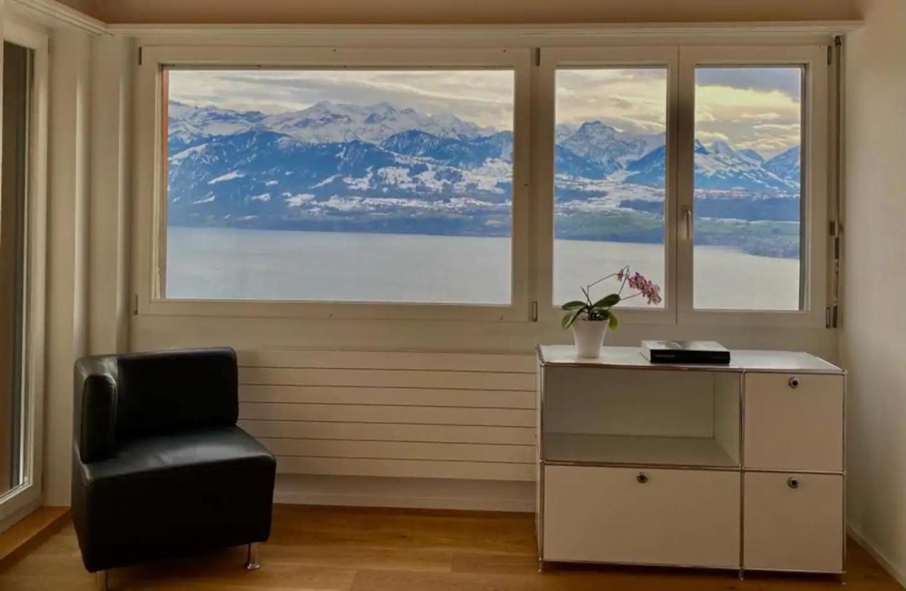 Panorama Boutique Apartment With Air Condition, Spa Entry In Solbadhotel Sigriswil Exteriör bild