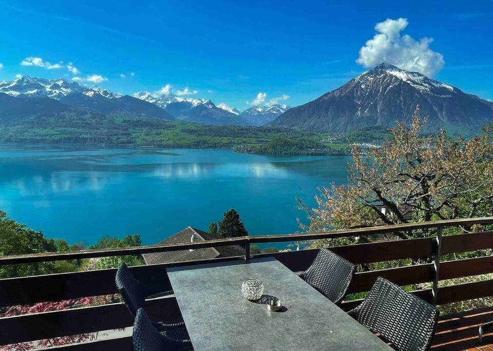 Panorama Boutique Apartment With Air Condition, Spa Entry In Solbadhotel Sigriswil Exteriör bild